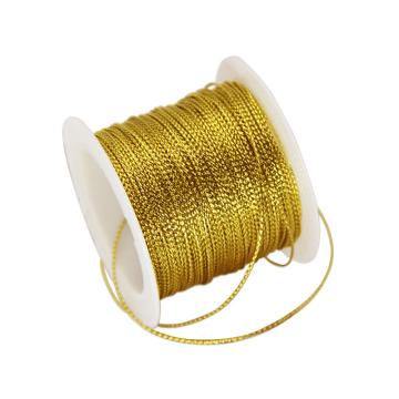 安赛瑞 12股金丝线，丝带，（宽×长）：1mm×23m，金色（5卷装，包），25118