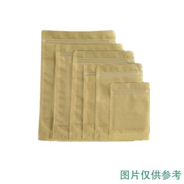 安赛瑞 牛皮纸半透明自立袋 阴阳自封夹链包装袋储存袋10×15+3cm 50个 2A00596