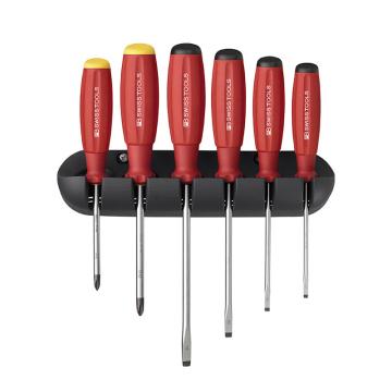 PB SWISS TOOLS 双组份一/十字螺丝刀起子改锥螺丝批，6件套(托架)，PB 8244