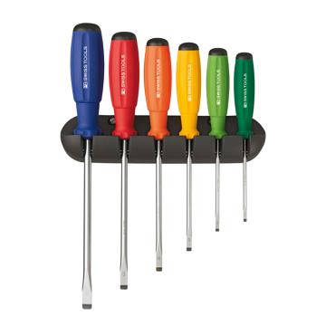 PB SWISS TOOLS 彩虹系一字螺丝刀6件套带托架 PB 8240.RB