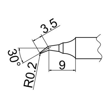 白光HAKKO 烙铁头T20系列，刀形，配套焊台FX-838，T20-J02