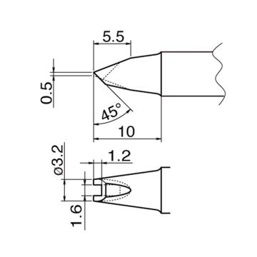 白光HAKKO 烙铁头T20系列，刀形，配套焊台FX-838，T20-1611