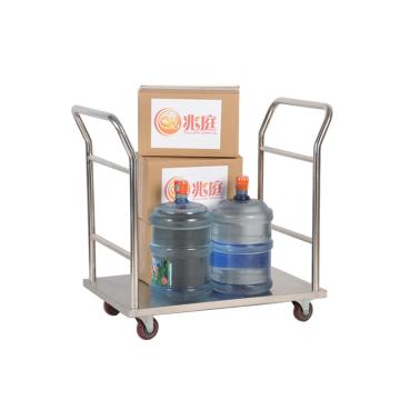 兆庭 耐腐不锈钢单层手推车，双扶手600*400*850mm，RCS-0113-C 304