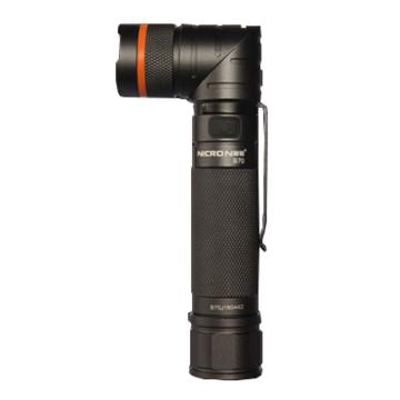 耐朗 B70三色光USB直充磁吸可充电转角手电筒，尾部磁吸 灰色 含1节18650锂电池 含USB线，单位个