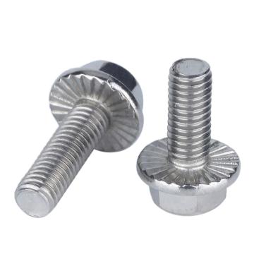 东明 GB5787带齿六角头法兰面螺栓，M6-1.0X35，不锈钢304，强度A2-70，50个/包