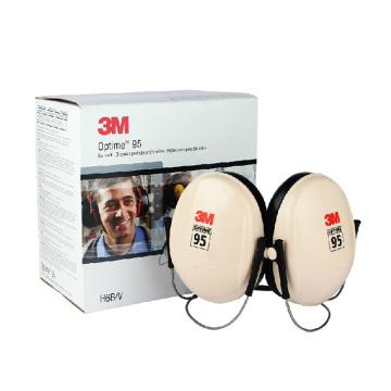 3M 颈戴式耳罩，H6B，PELTOR OPTIME 95系列 白黑