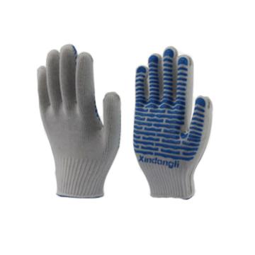 新动力 点塑手套，波浪纹PVC点胶防护手套，23cm