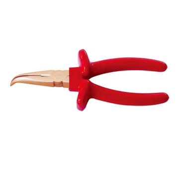 桥防CNFB 防爆VDE绝缘浸塑弯嘴钳，6，铍青铜，T86204A-1002BE