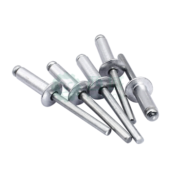 GB12618开口型扁圆头抽芯铆钉，M5X16，铝帽铁芯，500个/包