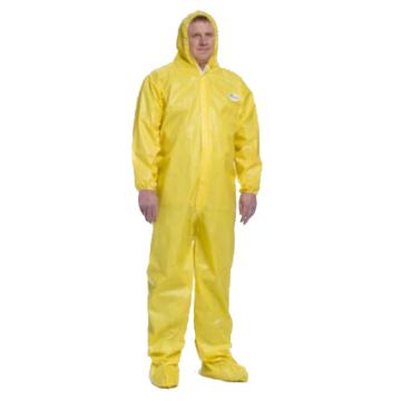 PIP 黄色带帽含靴套连体防护服，3679-2XL