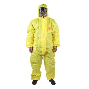 安思尔微护佳 欧标3级防护服，YE30-W-99-111-05-XL，MC3000黄色双袖连体防化服
