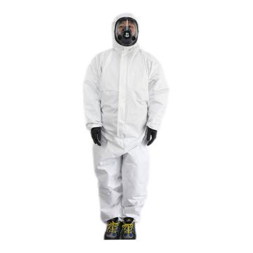 汉盾 白色带帽连体式限次性工业防护服，HD-BP616，L码