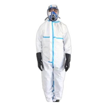 汉盾 白色带帽连体式限次性工业防护服，HD-BP616胶条型，XXL码