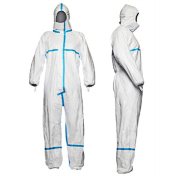 杜邦DuPont 医用一次性防护服TMC M码，Tyvek特卫强，白色胶条灭菌，1件/袋