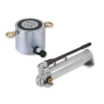MAGTA玛吉塔 低床式油缸套装，30T，扬程62mm，低高117mm，含手动泵油管和接头压力表表座，43070-T