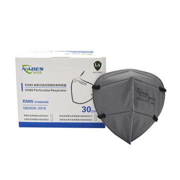 耐呗斯 活性炭防护口罩，防尘及有机气体，KN95 头带式，NBS9502C，30个/盒