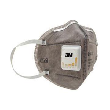 3M 防尘及有机气体口罩，9541V，KN95 折叠式活性炭口罩 带阀耳带式，20个/盒