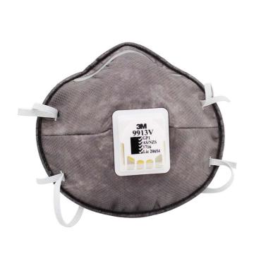 3M 防尘及有机气体口罩，9913V，KN90/GP1 头带式带阀，10个/盒