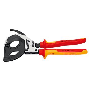 凯尼派克 Knipex 棘轮绝缘电缆剪（剪切铜铝电缆)，耐压1000V 剪切60mm，95 36 320