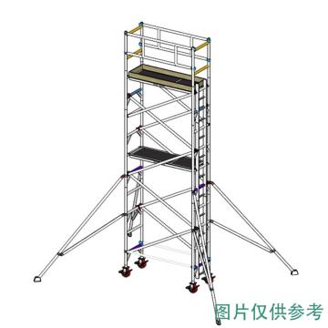 英司腾 铝合金脚手架，加强型单宽直爬梯，平台高度5.2m，工业级承重900KG，SPAN500W-S2V-5