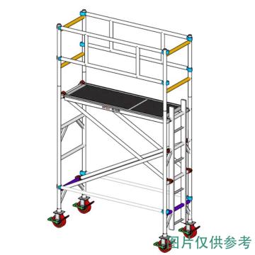 英司腾 铝合金脚手架，加强型单宽直爬梯，平台高度2.2m，工业级承重900KG，SPAN500W-S2V-2