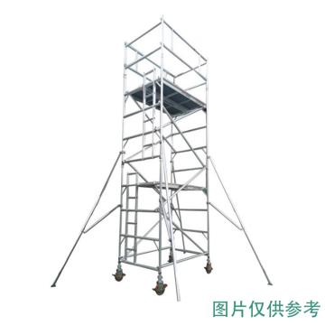 英司腾 铝合金脚手架，加强型双宽直爬梯，平台高度2.2m，工业级承重900KG，SPAN500W-D2V-2