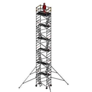 英司腾 铝合金脚手架，双宽斜爬梯胀压型，平台高度12.2m，工业级900Kg承重欧盟EN标准，SPAN400-D2I-12