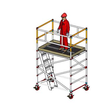 英司腾 铝合金脚手架，双宽斜爬梯胀压型，平台高度2.2m，工业级900Kg承重欧盟EN标准，SPAN400-D2I-2