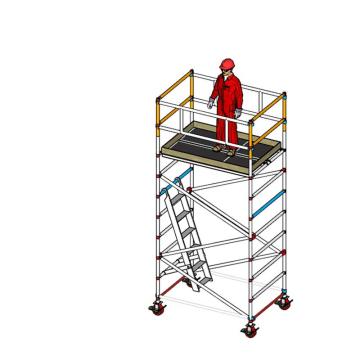 英司腾 铝合金脚手架，双宽斜爬梯胀压型，平台高度3.2m，工业级900Kg承重欧盟EN标准，SPAN400-D2I-3