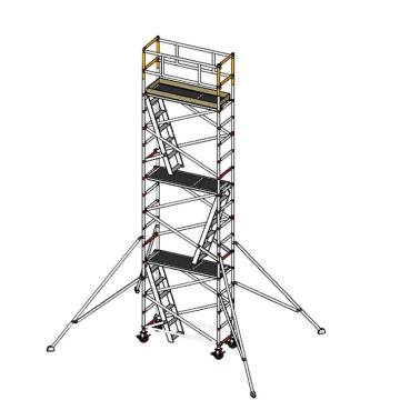 英司腾 铝合金脚手架，单宽斜爬梯胀压型，平台高度6.2m，工业级900Kg承重欧盟EN标准，SPAN400-S2I-6