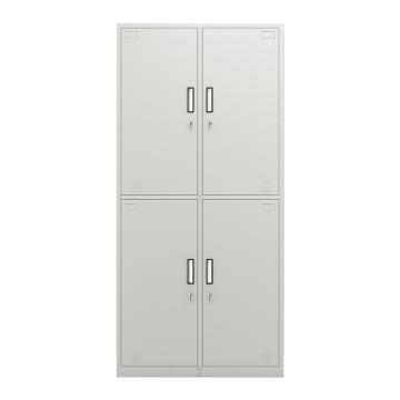 Raxwell 上下四门更衣柜，850宽*420深*1800高 灰白色 厚度为0.7mm