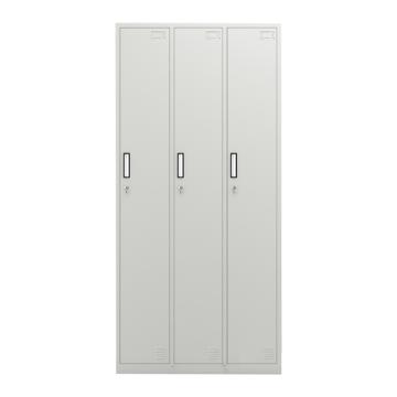 Raxwell 三门更衣柜，900宽*420深*1800高 灰白色 厚度为0.8mm