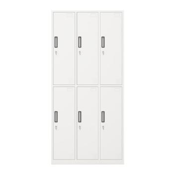 六门更衣柜，900宽*500深*1850高，灰白色，钢板厚度为0.8mm