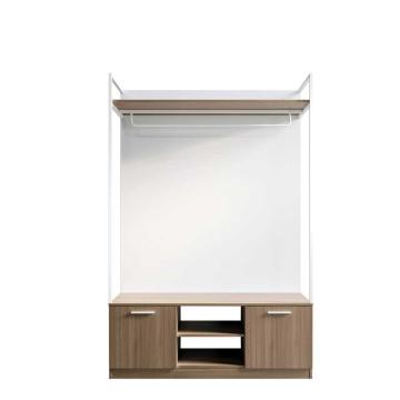 Raxwell 现代简约开放式衣柜，浅胡桃色 1200W*600D*1800H