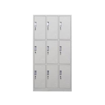企诺 九门更衣柜带锁收纳储物柜员工柜铁皮钢制柜，900*420*1800mm 厚度0.4mm