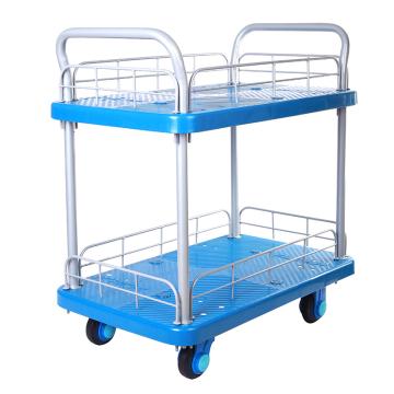 连和 超静轮二层带护栏手推车，双扶手 825X500mm 200kg，PLA200-T2C-HL2-D