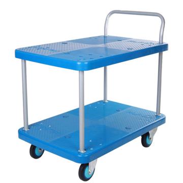 连和 全静轮双层单扶手车板式手推车，铁支架轮 250KG，PLA250Y-T2