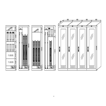 电力电气安全柜套装4 智能除湿，2000*800*450 板厚1mm（4个柜子，见图纸）