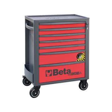 百塔Beta RSC24A/7-R-7抽屉工具车，带SAFETY-SYSTEM，红色，024004173