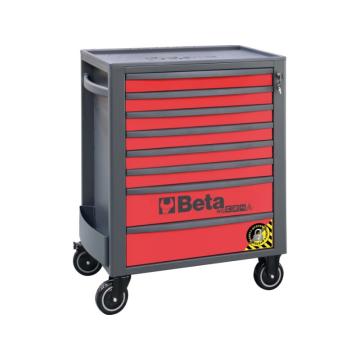 百塔Beta RSC24A/8-R-8抽屉工具车，带SAFETY-SYSTEM，红色，024004183