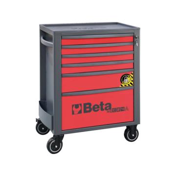 百塔Beta RSC24A/6-R-6抽屉工具车，带SAFETY-SYSTEM，红色，024004163
