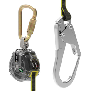 梅思安MSA 速差器，63011-00A，迷你型速差自控器 1.8m织带 铝合金大钩 带连接锁