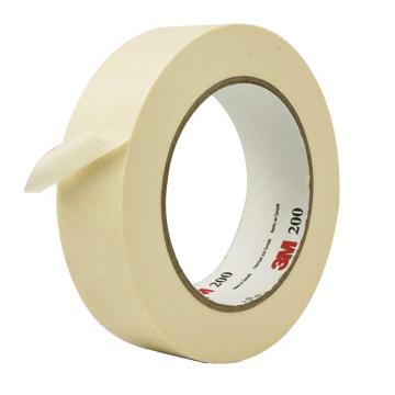 3M 单面平滑美纹纸常温遮蔽胶带， 本色 宽度25mm，型号：200-25mm