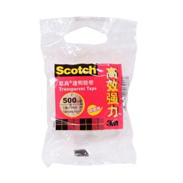 3M思高 500透明胶带，18MM*15M，单卷
