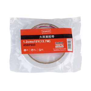 史泰博大双面胶带，12MM*15Y（13.7M） 白色 SBP883单卷