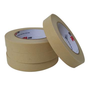3M 单面平滑美纹纸中温遮蔽胶带， 淡黄色 宽度23mm，型号：2308-23mm