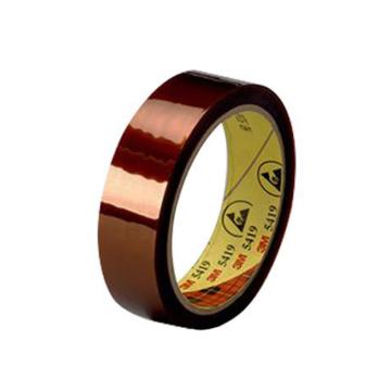3M 单面聚酰亚胺胶带， 隔温防静电，琥珀色，宽度12mm，型号：5419-12mm