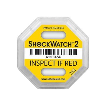 shockwatch 二代震动指示器，shockwatch2-25g，黄色，每盒100个