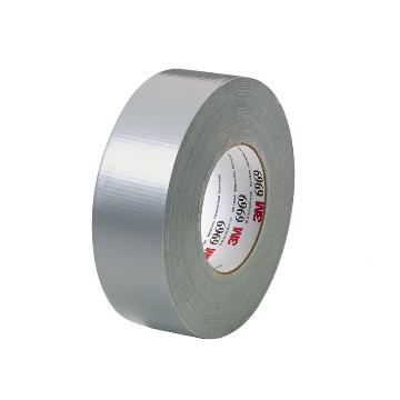 3M单面聚乙烯涂覆布布基胶带，宽度48mm，长约55m一卷，6969-银灰