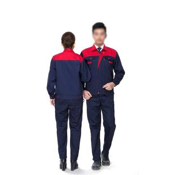 安赛瑞 春秋加厚款劳保工作服，涤棉混织 上红下蓝 适合身高168-173cm 长袖劳保服，10887